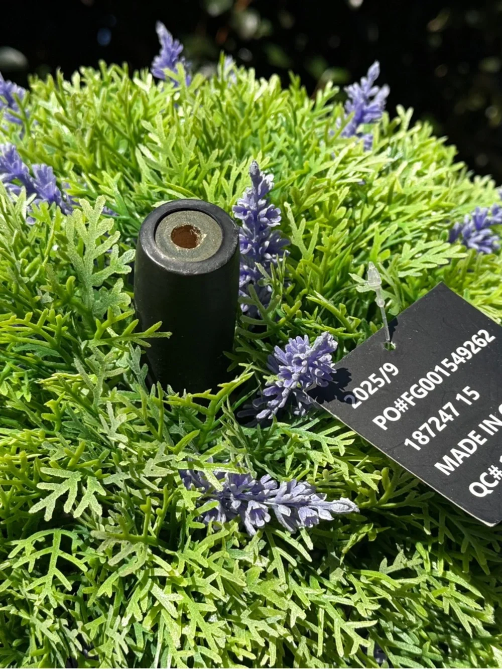 Frontgate Artificial Lavender Topiary Ball - Green and Purple Faux Floral Accent